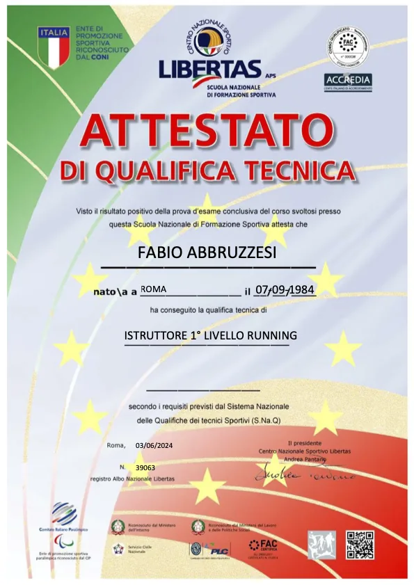 Libertas Level 1 certificate